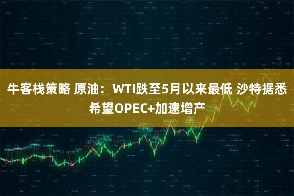 牛客栈策略 原油：WTI跌至5月以来最低 沙特据悉希望OPEC+加速增产